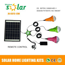 12W heißer Verkauf solar Beleuchtung, Solarleuchten für den Innenbereich, solar Beleuchtungs-kit